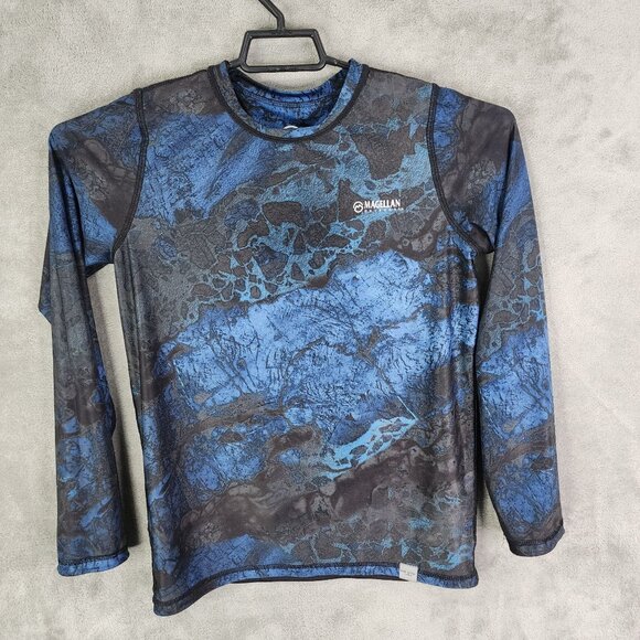 Boys Magellan Reversible T Shirt Realtree Fish Ombre Long Sleeve Crew Neck M - Picture 7 of 12
